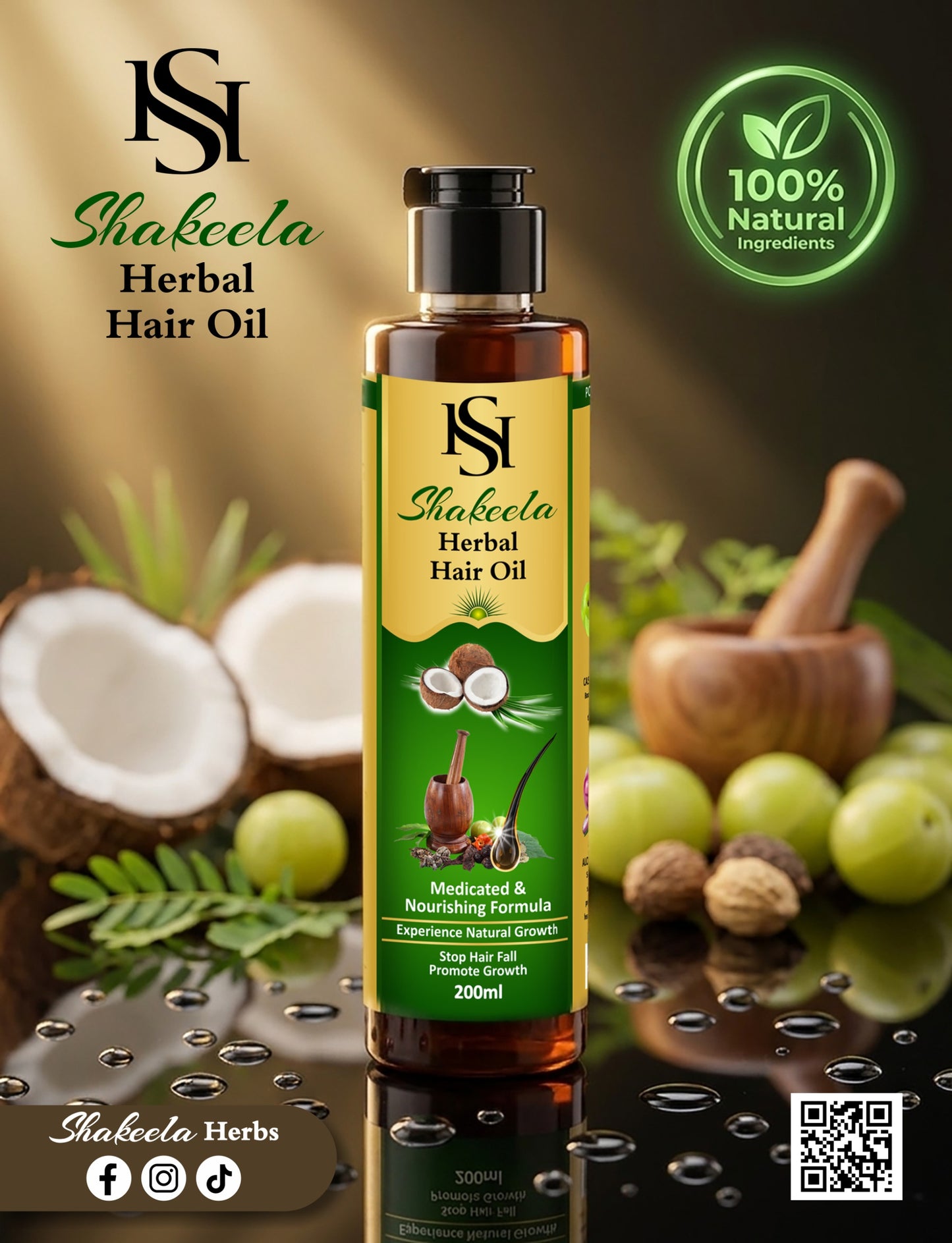 Shakeela Herbal Hair Oil (Anti Hair Fall & Growth Formula)